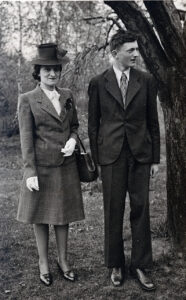 With mother in a park in Warsaw, Easter, 1943