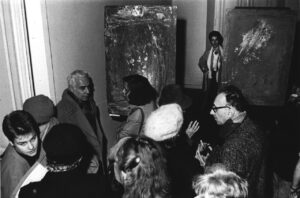 Otwarcie wystawy Jacka Sempolińskiego Miejsce zwane czaszką, Muzeum Akademii Sztuk Pięknych w Warszawie, 1990