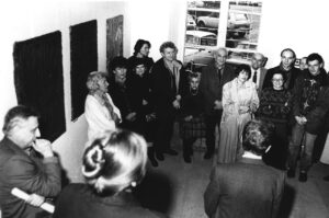 Otwarcie wystawy Jacka Sempolińskiego Miejsce zwane czaszką, Muzeum Akademii Sztuk Pięknych w Warszawie, 1990