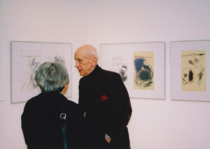 Wiesława Wierzchowska i Wiesław Juszczak, na otwarciu wystawy Jacka Sempolińskiego, Galeria Studio, 2006